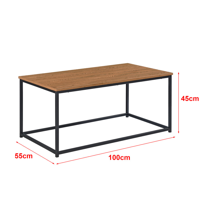 Méretrajz Dohányzóasztal Esbjerg 45 x 100 x 55 cm fa-hatású sötét árnyalat [en.casa] 