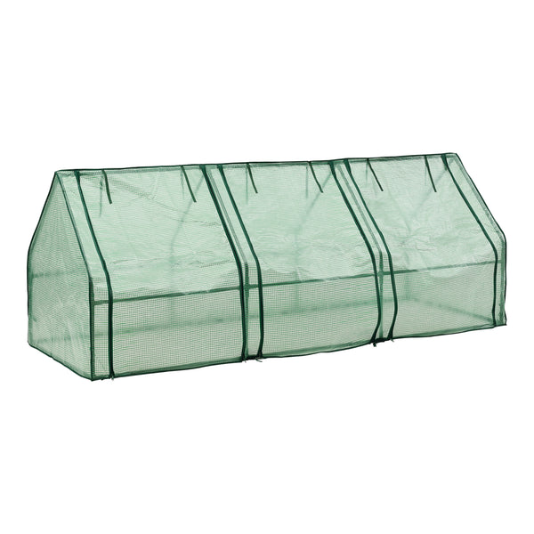 Mini fóliasátor Höflein 240x90x90 cm acél váz/polietilén hálós fólia zöld [en.casa]