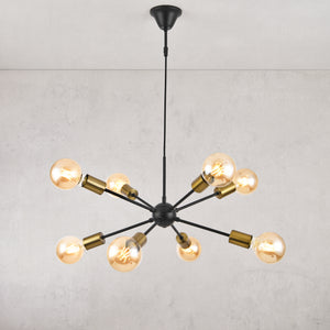 Modern függőlámpa Amiens 8 x E27 kb.150 cm fekete / sárgaréz [lux.pro]