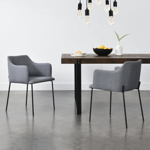 Kárpitozott szék 2-es szett Krakau poliészter/fém sötétszürke [en.casa]