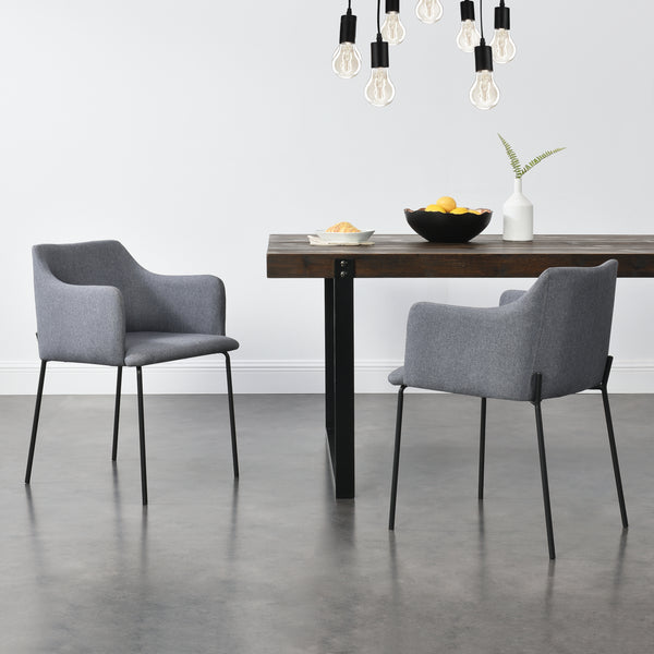 Kárpitozott szék 2-es szett Krakau poliészter/fém sötétszürke [en.casa]