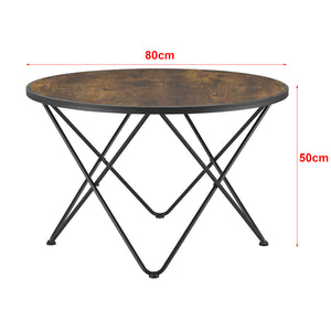 Dohányzóasztal Goskamark 80 x 50 cm acél/forgácslap fa-hatású, sötét árnyalat [en.casa]