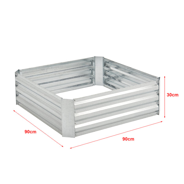 Virágágyás Barneveld 90 x 90 x 30 cm ezüst [en.casa]