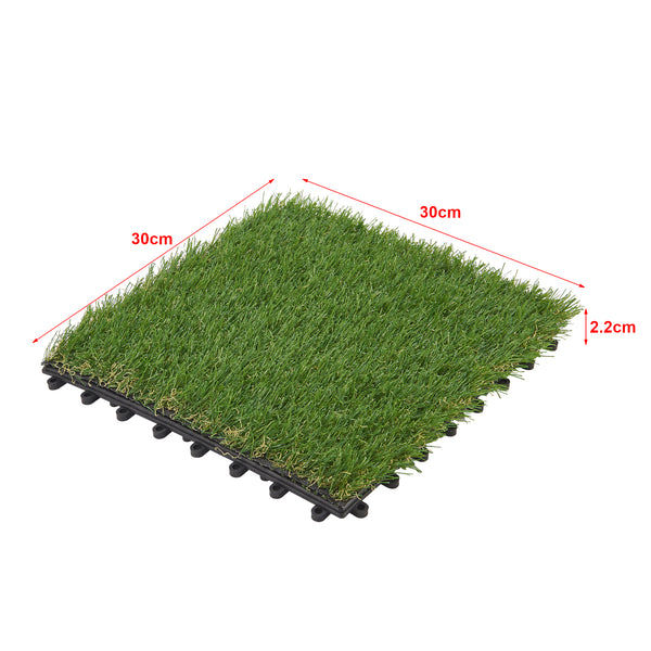 Műfüves csempe teraszra ACWP-6403 Zöld kb. 1m² [en.casa]