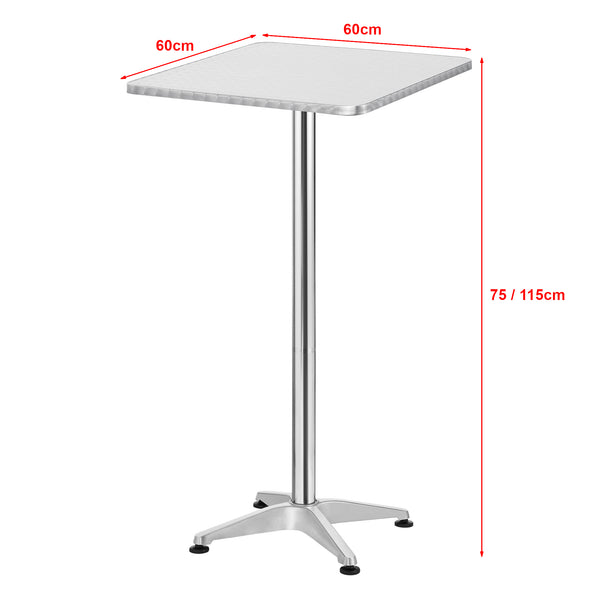 Bár- és bisztróasztal Järpen négyszögletes 75 cm / 115 cm ezüst [en.casa]