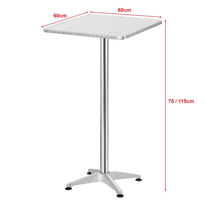 Méretrajz Bár- és bisztróasztal Järpen négyszögletes 75 cm / 115 cm ezüst [en.casa]
