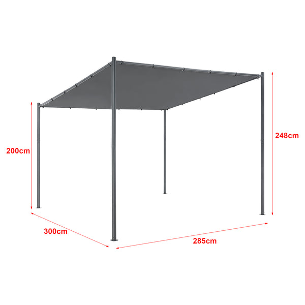 Kerti pavilon Carunchio 300 x 285 cm sötétszürke [en.casa] 