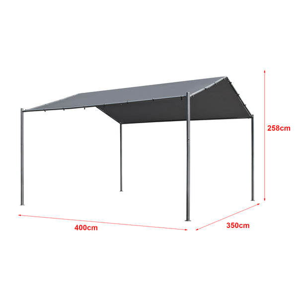 Kerti pavilon Dogliola 400 x 350 x 258 cm fém/poliészter PU-bevonattal [en.casa]