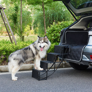 Kutyalépcső Colchester 101 x 45 x 75 cm poliészter/fém [en.casa]