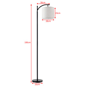 Állólámpa Coventry 1 x E27, max. 60W fém/poliészter fekete/bézs 180 cm [lux.pro] 