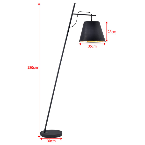 Állólámpa Nottingham 1 x E27 max. 60W fém/textil fekete [lux.pro] 