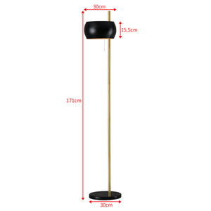 Állólámpa Luton 1 x E27 max. 60W 171 cm fém fekete/arany [lux.pro] 