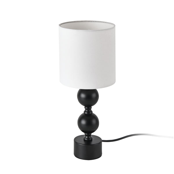 Asztali lámpa Wrexham 1 x E14 max. 40W fém poliészter fekete fehér [lux.pro] 