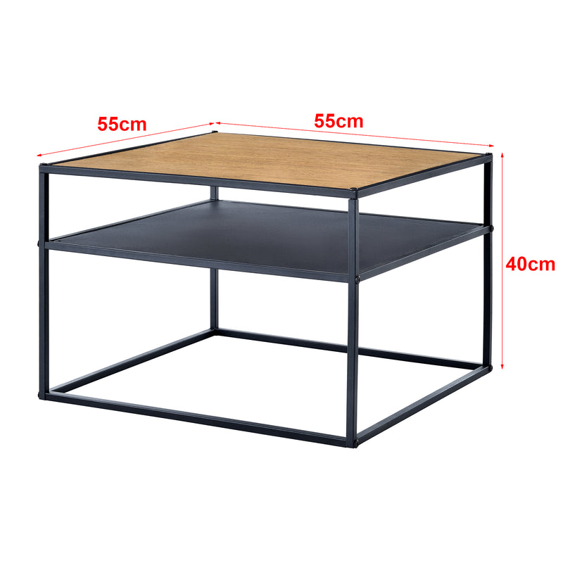 Méretrajz Kisasztal Quinisut 40 x 55 x 55 cm fém/forgácslap [en.casa] 