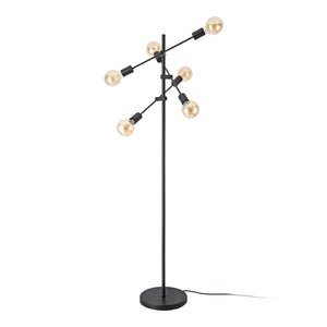Állólámpa Craigavon 154 cm Fekete 6 x E27 max. 60W [lux.pro] 