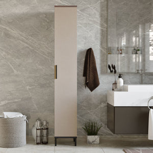 Lieto magas szekrény 6 polccal 183,5 x 29,5 x 29,5 cm szürke tölgy [en.casa]