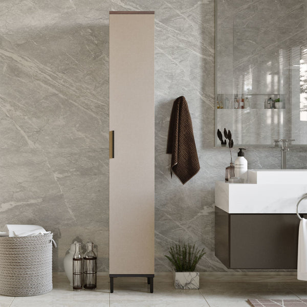 Lieto magas szekrény 6 polccal 183,5 x 29,5 x 29,5 cm szürke tölgy [en.casa]