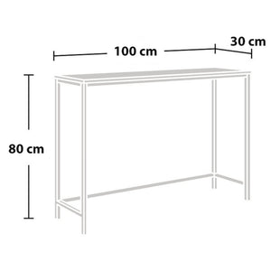Konzolasztal Kronoby 80 x 100 x 30 cm Fekete/Fa hatás [en.casa] TR