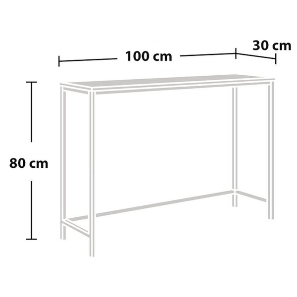 Konzolasztal Kronoby 80 x 100 x 30 cm Fekete/Fa hatás [en.casa] TR