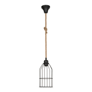 Függőlámpa Ashford 24x14 cm 1 foglalattal fekete/juta szín [lux.pro]