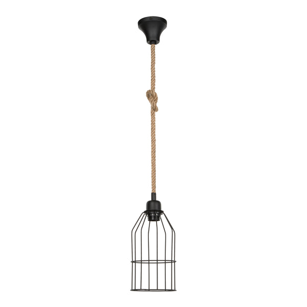 Függőlámpa Ashford 24x14 cm 1 foglalattal fekete/juta szín [lux.pro]