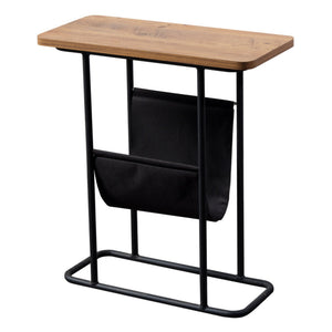 Beistelltisch Bov 64 x 55 x 24 cm Schwarz / Walnuss-Optik [en.casa]