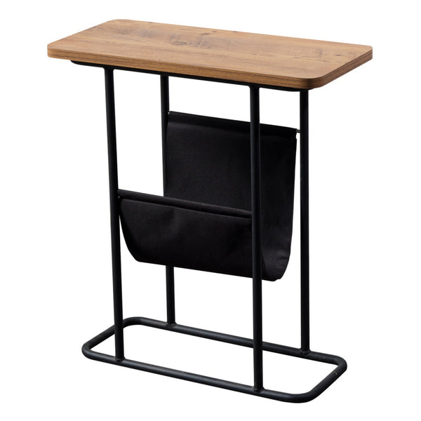 Beistelltisch Bov 64 x 55 x 24 cm Schwarz / Walnuss-Optik [en.casa]