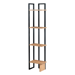 Álló polc Bjergsted 4 polccal 150x36x21 cm fekete/diófa hatású [en.casa]