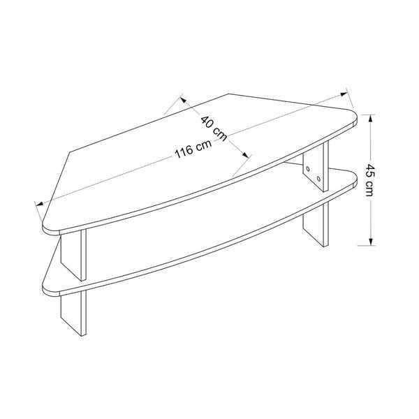 TV-asztal Fredensborg 45x116x40 cm antikfa hatás / antracit [en.casa]
