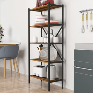 Konyhai polc Tomelilla 160x66x34 cm dió/antracit [en.casa]