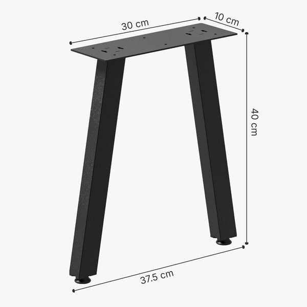 Asztalláb 2-es szettben Mariager 40x37,5 cm acél porszórt fekete matt [en.casa] 