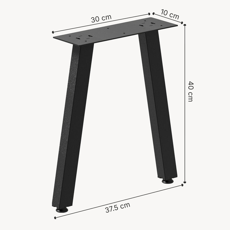 Méretrajz Asztalláb 2-es szettben Mariager 40x37,5 cm acél porszórt fekete matt [en.casa] 