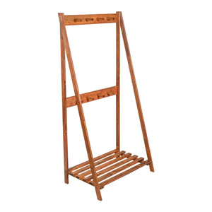 Ruhatartó állvány 8 ruhaakasztóval Middelfart 152 x 75 x 45 cm fa sötét árnyalat [en.casa] 