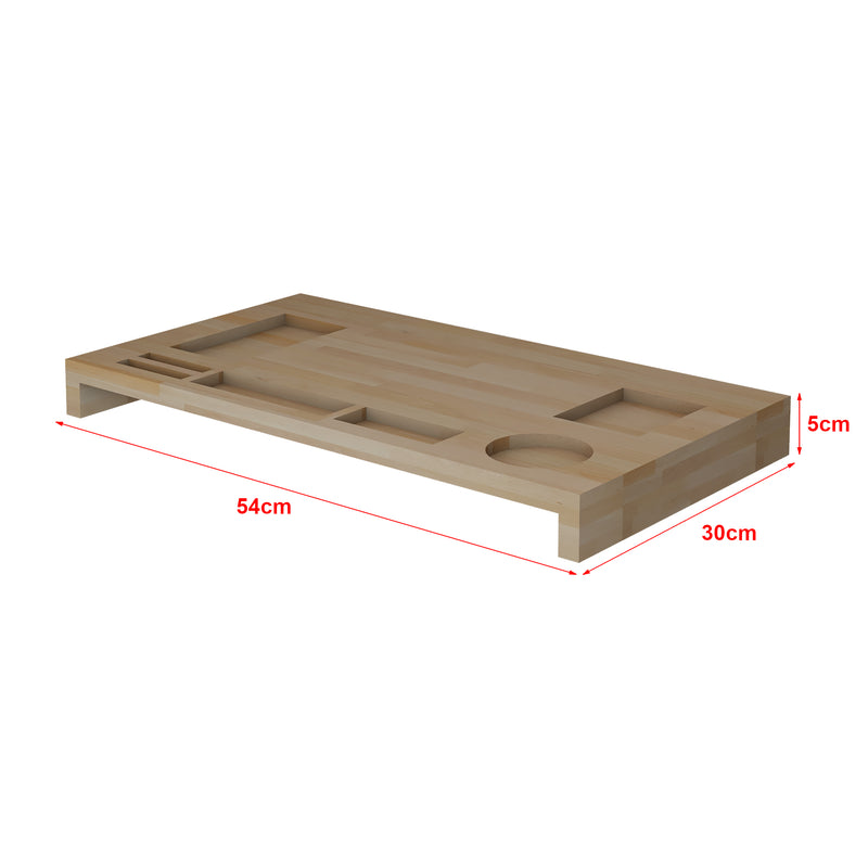 Méretrajz Monitorállvány Ringsted 5x54x30 cm bükk [en.casa]