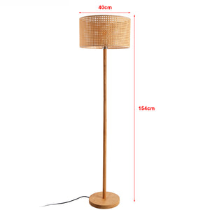 Állólámpa Rochdale 1 x E27, max. 60W 154 cm Fa Rattan Lámpabúra: Sárgásbarna [lux.pro] 