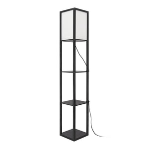 Állólámpa polcokkal Stapleford E27 60W fekete/fehér [lux.pro]