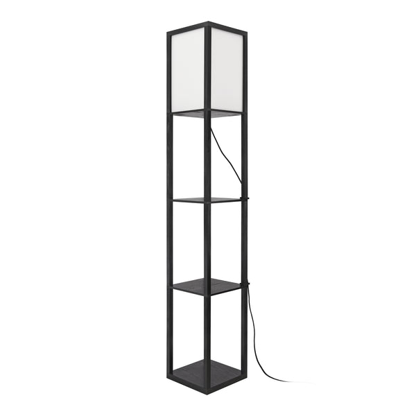 Állólámpa polcokkal Stapleford E27 60W fekete/fehér [lux.pro]
