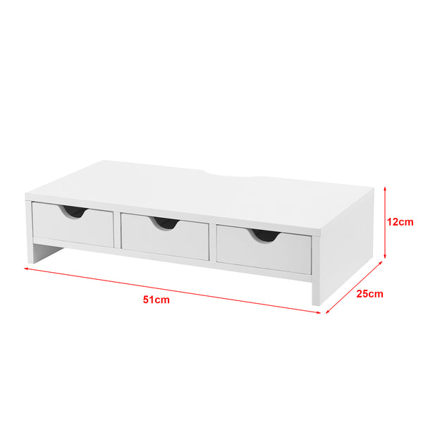 Monitorállvány Ruovesi 12x51x25cm Fehér [en.casa]