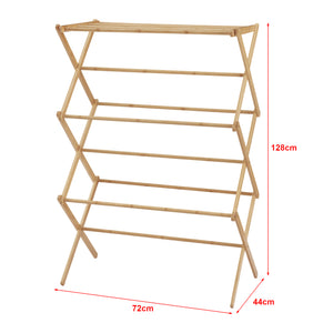Összecsukható ruhaszárító állvány Grinau bambusz [en.casa]