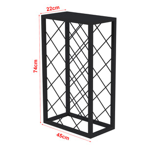 Fém bortartó állvány Amasia 74x45x22 cm fekete [en.casa]