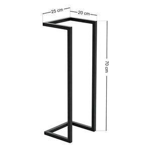 Törölközőtartó Loppa 70x25x20 cm fekete [en.casa]