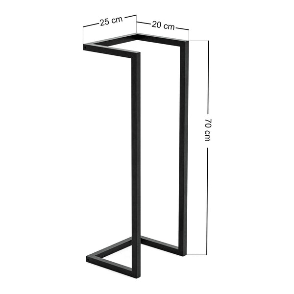 Törölközőtartó Loppa 70x25x20 cm fekete [en.casa]