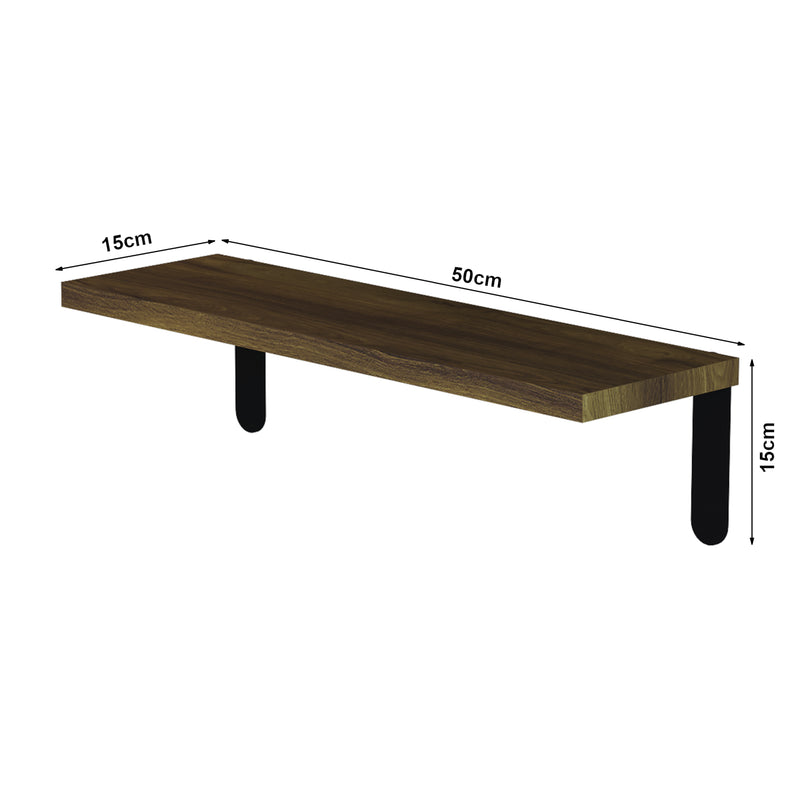 Méretrajz Fali polc Frogn 5 db-os szett fa-hatású/fekete [en.casa]