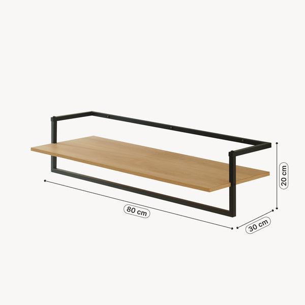 Fali gardrób Evje 80x30x20 cm tölgyfa hatású/fekete [en.casa]