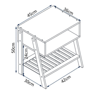 Éjjeliszekrény Håbo 50x45x36 cm bambusz [en.casa]