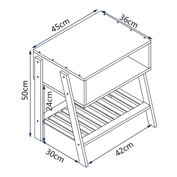 Éjjeliszekrény Håbo 50x45x36 cm bambusz [en.casa]