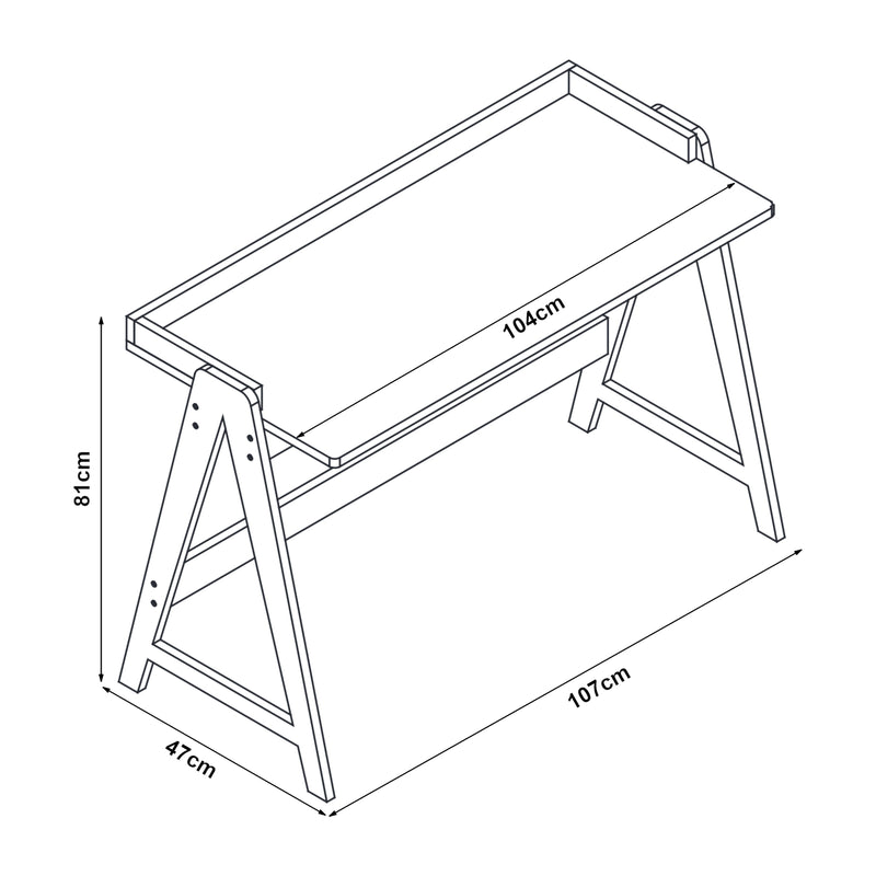 Méretrajz Bambusz íróasztal Härryda 107x47x81cm natúr [en.casa]