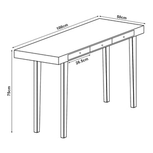Bambusz íróasztal Hässleholm 100x50x75cm natúr [en.casa]