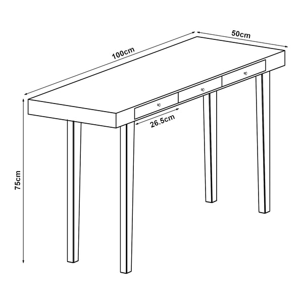 Bambusz íróasztal Hässleholm 100x50x75cm natúr [en.casa]