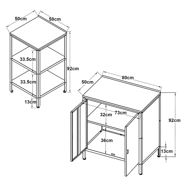 Kültéri szekrény polcos elemmel szettben Bolognano acél fekete matt [casa.pro]